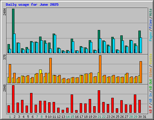 Daily usage for June 2025