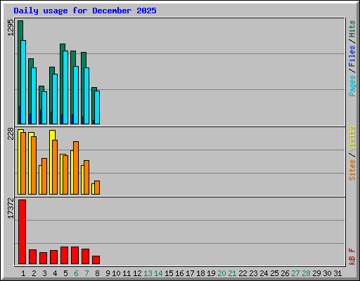 Daily usage for December 2025