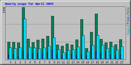 Hourly usage for April 2025